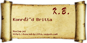 Konrád Britta névjegykártya
